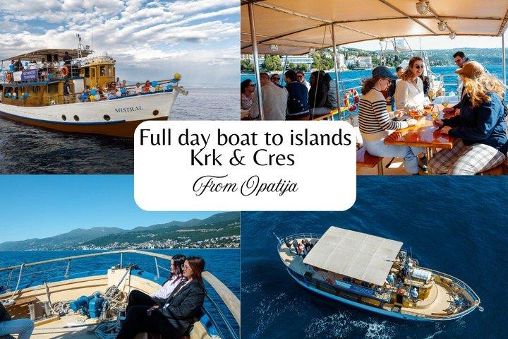 From Opatija to Krk & Cres Islands Boat Tour Day Trip with lunch