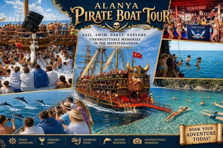 Alanya Boat Trip : Pirate Boat Tour with Foam Party-All inclusive
