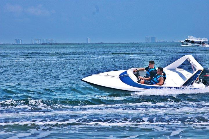 Cancun Adventure Speed Boat Jungle Tour with Transportation