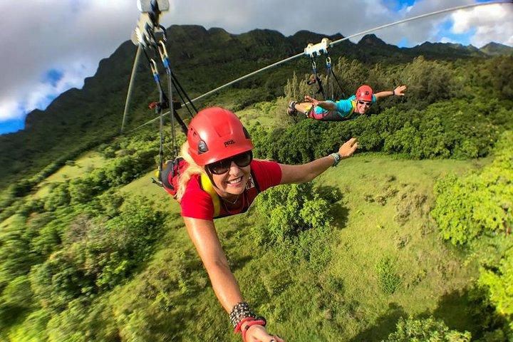 AdrenaLine Zipline Tour with WaterZip & Hawaii's LONGEST Zipline