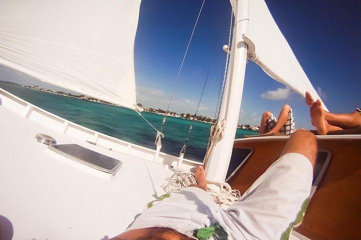 Ambergris Caye Sunset Sail Tour on the 40' Sirena Azul Sailboat