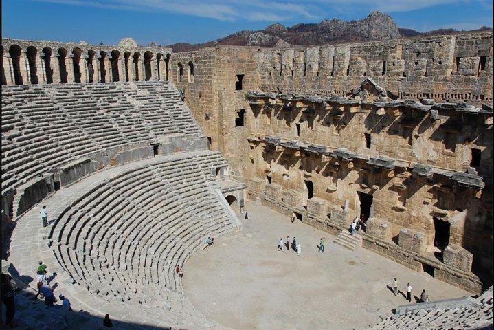 Full-Day Tour of Kursunlu Waterfalls, Aspendos, and Ancient Ruins of Side From Alanya
