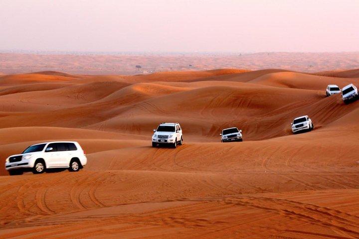 Private Morning Desert Dune Bashing, Sandboarding, Camel Riding