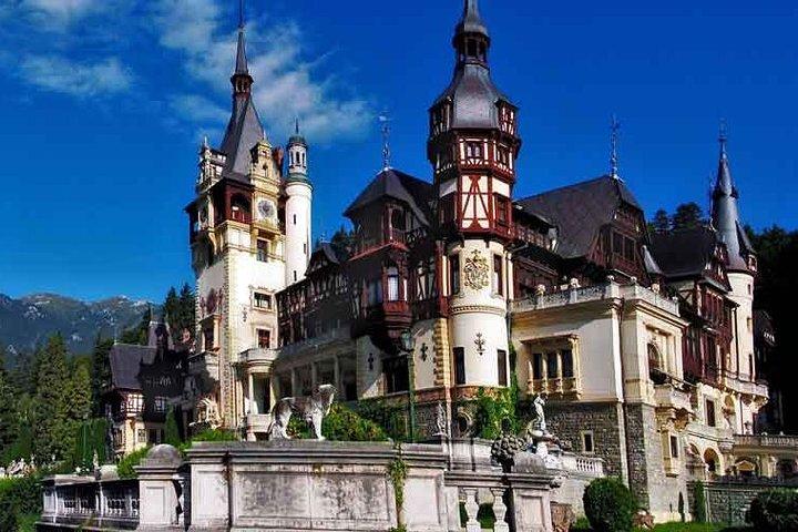 Dracula's Castle, Peles Castle and old town Brasov from Bucharest