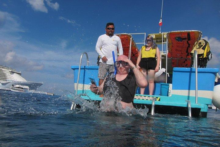 Cozumel Coral Reef Snorkeling by Glass Bottom Boat with Guide