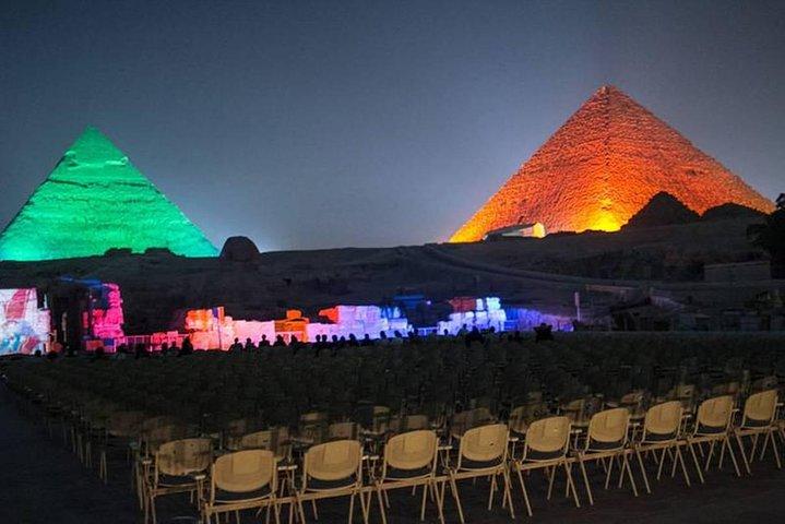 Pyramids of Giza Sound and Light Show from Cairo