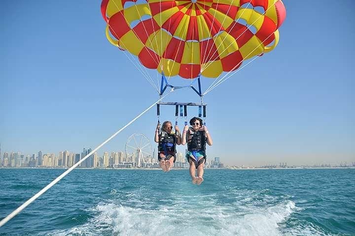 Get a Bird's Eye View of the Famous Dubai Marina Skyline with Parasailing