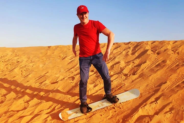 Morning Desert Safari with 4x4 Dune bashing, Camel Ride and Sandboarding