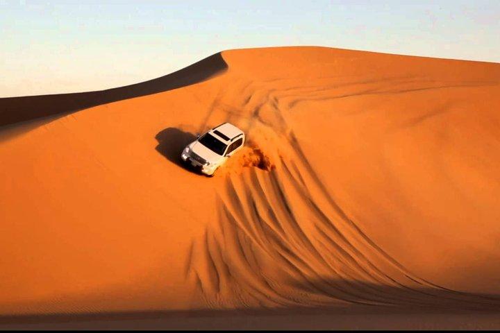 Dubai Desert Safari by Camel and 4x4 Jeep with BBQ Dinner with Live Belly Dance