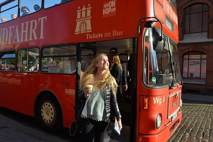 Hamburg Hop-on Hop-off Sightseeing Tour on Red Double Decker Bus
