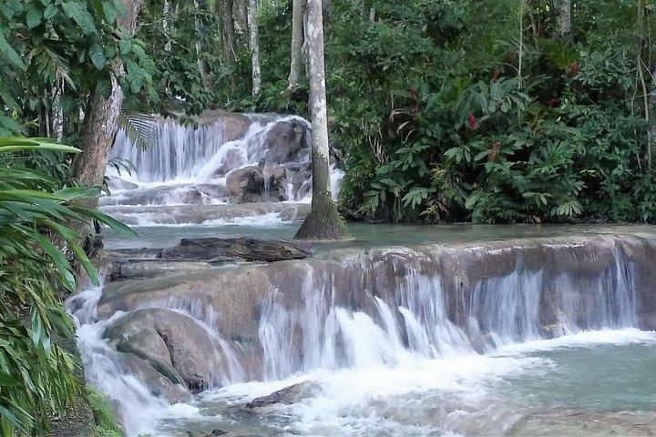 Blue Hole plus Secret Falls and Dunns River Falls Combo from Runaway Bay Hotels