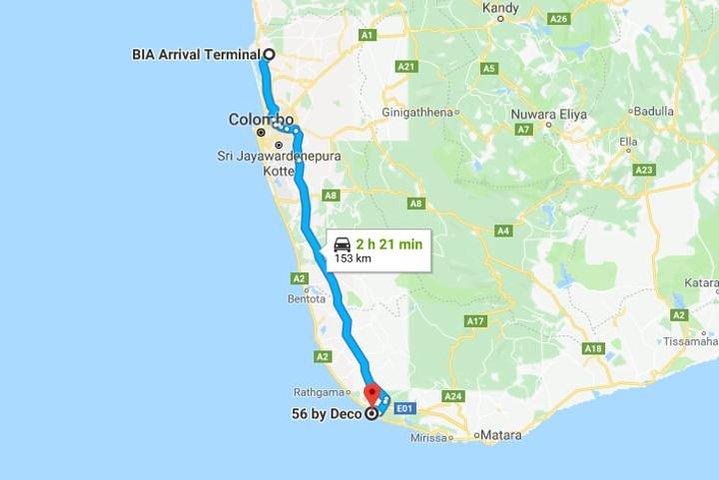 Private Taxi from Sri Lanka Airport (CMB-BIA) to The Habitat Kosgoda