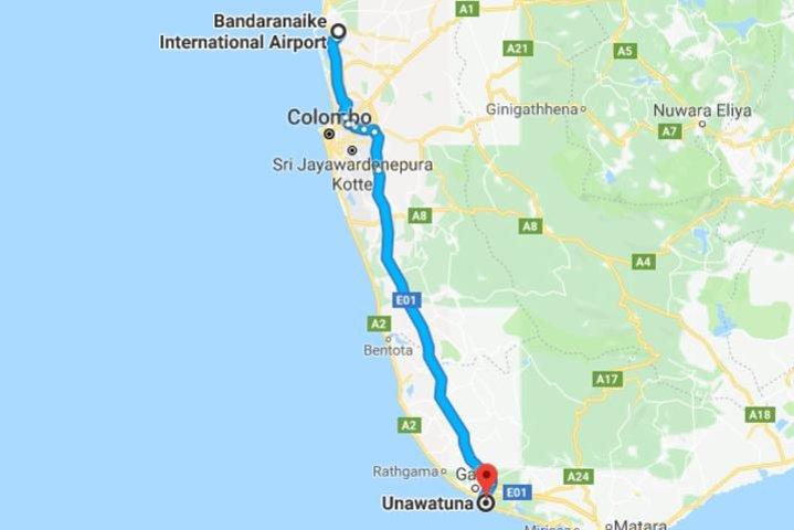 Private Taxi from Sri Lanka Airport (BIA-CMB) to Unawatuna Hotels