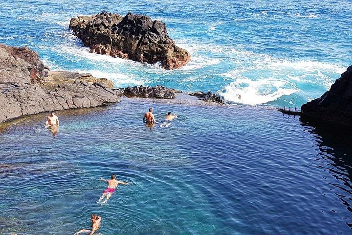 Porto Moniz, Seixal, Fanal Forest, Cliff Skywalk in Open Roof 4X4