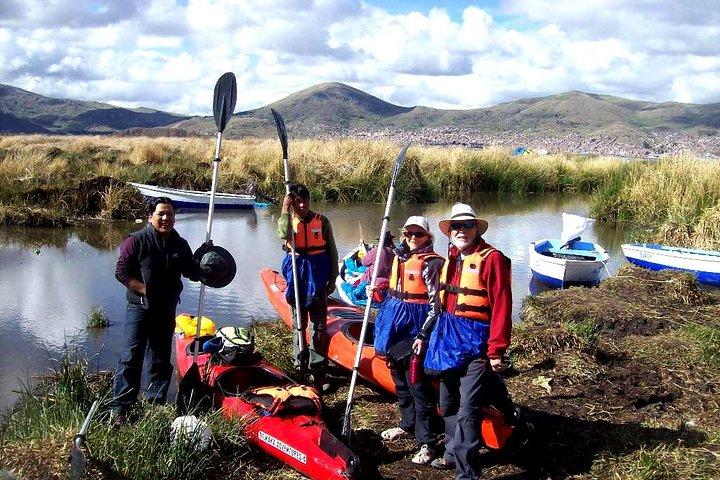 Kayaking to Uros Floating Islands Lake Titicaca