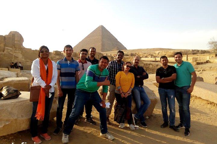 Giza pyramids sunset camel ride with local dinner