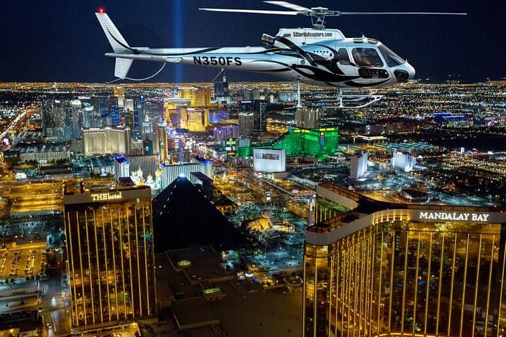 Helicopter Flight of the Las Vegas Strip with Eiffel Tower Dinner