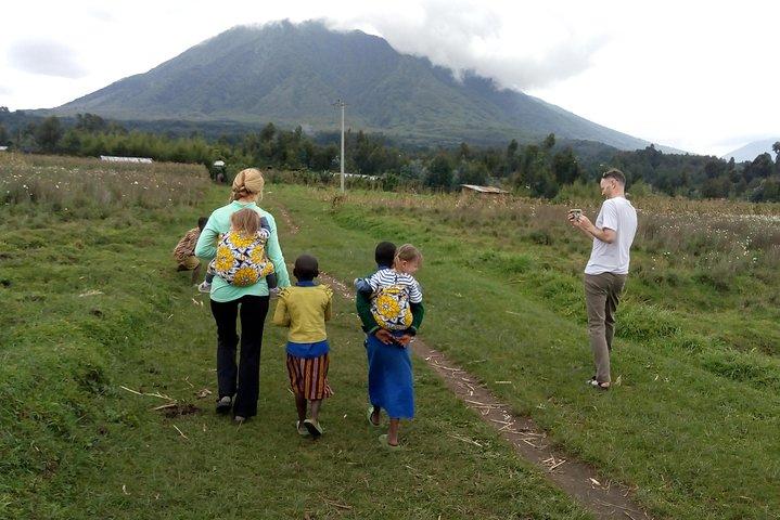Scenic walk around volcanoes