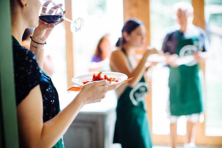 Cooking Class and Lunch at a Tuscan Farmhouse with Local Market Tour from Florence
