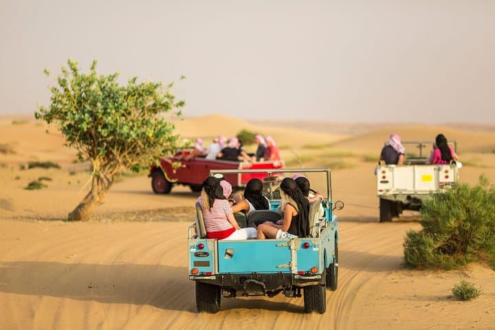Dubai: Heritage Desert Safari in Vintage Land Rover with Dinner