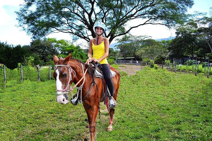 Private mega combo adventure tour Canopy Horseback Ride Water Slide and Natural Hot Springs