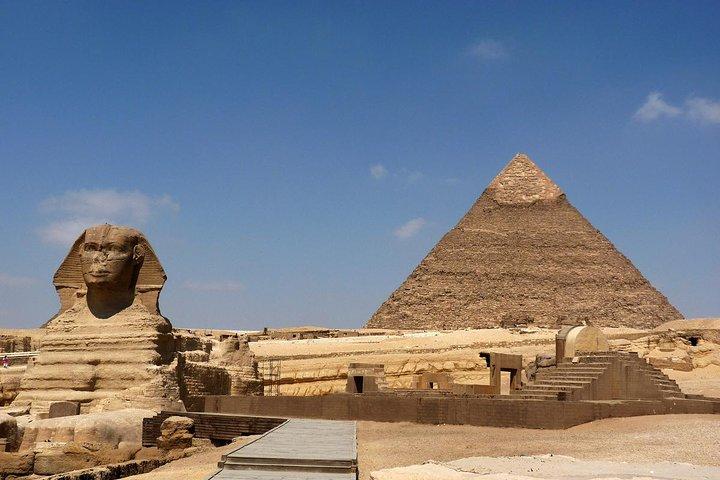 Cairo Layover tour to Giza Pyramids Egyptian Museum and Khan Khalili Bazaar