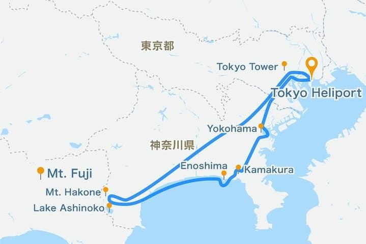 Mt. Fuji + Kamakura Helicopter Private Tour (90-Min)