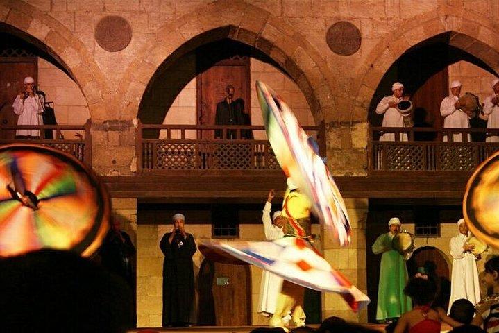 Cairo by night including Tanoura Show at Wikalet Al Ghouri Khan El Khalili Tahrir Square