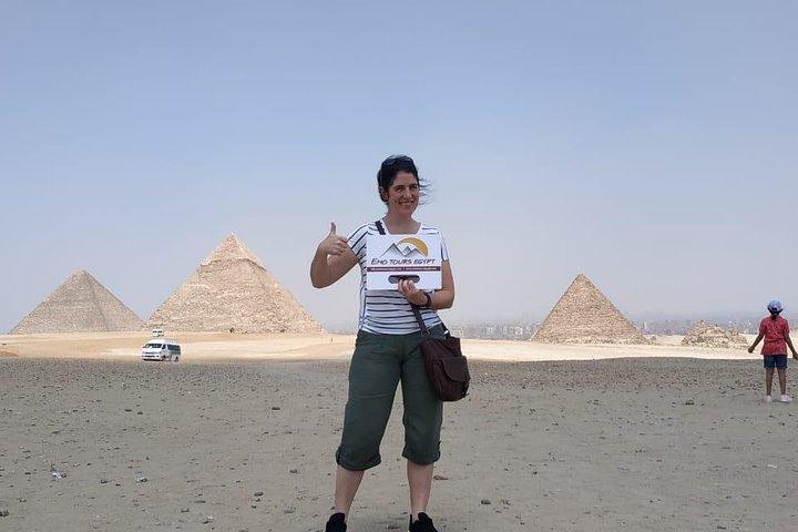 Cairo Layover Tour to Giza Pyramids Egyptian Museum, Bazaar Sound & Light Show