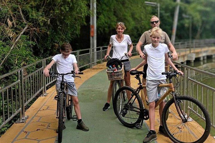 Family Bicycle Tour in the Green Oasis of Bangkok on Bamboo bikes