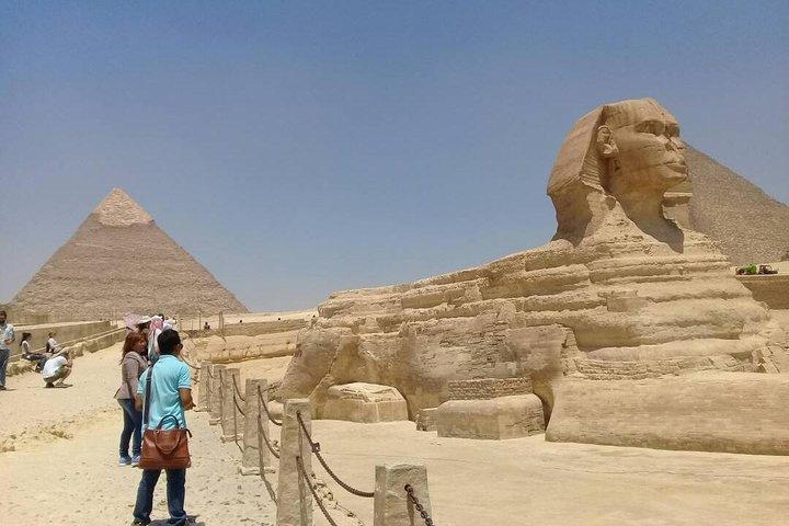 Full Day Private Tour Giza Pyramids Sphinx, Camel Ride, Egyptian Museum & Bazaar