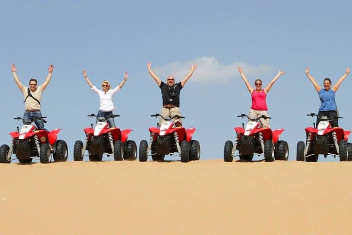 Morning Red Dunes Desert by Quad Bike, Dune Bashing, Camel Ride & Sandboarding