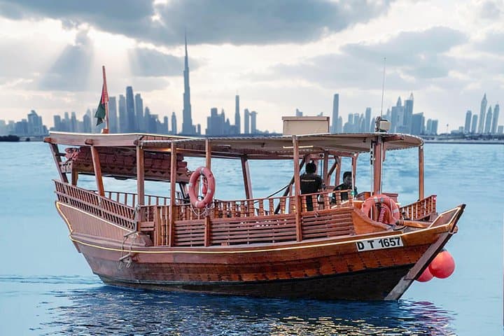 Sunset in Dubai - 60 Mins Abra (traditional wooden boat) Tour