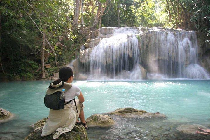 From Bangkok : Damneon Saduak Floating Market & Erawan Waterfall