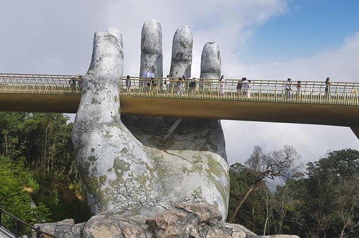 Guided Fullday Tour :Golden Bridge,Dragon Bridge,Marble Mountain,Monkey Mountain