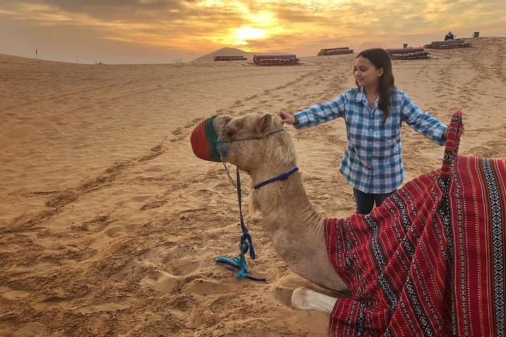 Private Desert Safari With Sand Boarding Quad bike and Camel Ride BBQ Dinner