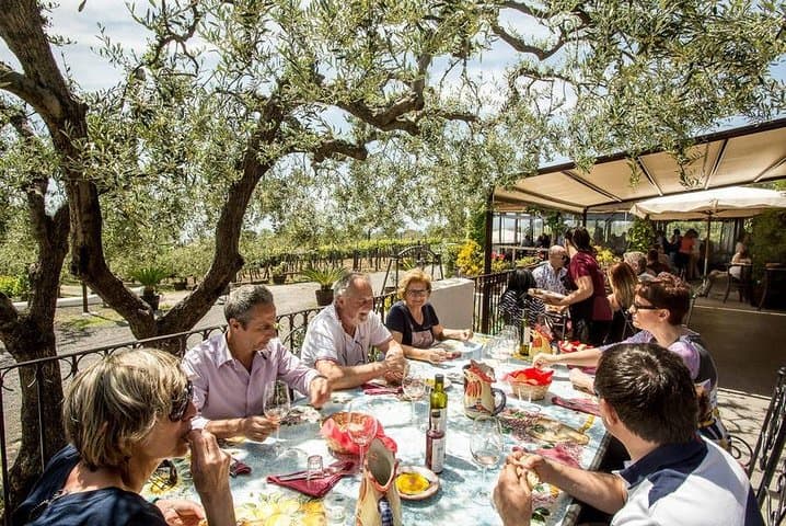 Group tour for wine & food tasting at the Cantina del Vesuvio.