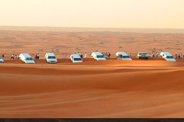 Dubai Desert Safari, Dune Bashing, Camel Ride, Sandboarding & BBQ