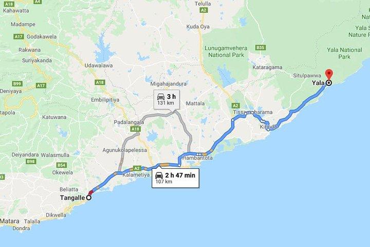 Tangalle City to Yala City Private Transfer