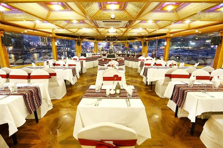 Dubai Dhow Cruise Dinner in Creek with pickup drop option