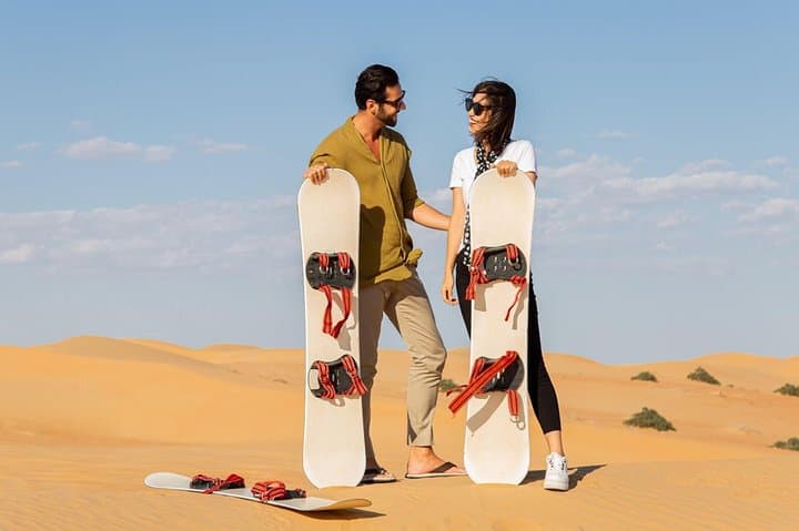 Morning Dune Bashing With Sand Boarding And Camel Ride in Red Dunes Desert