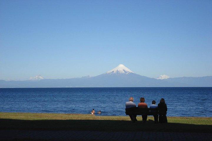 Osorno Volcano and Petrohue Falls from Puerto Varas