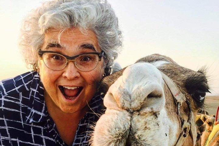 Camel ride at sunset in Agafay desert
