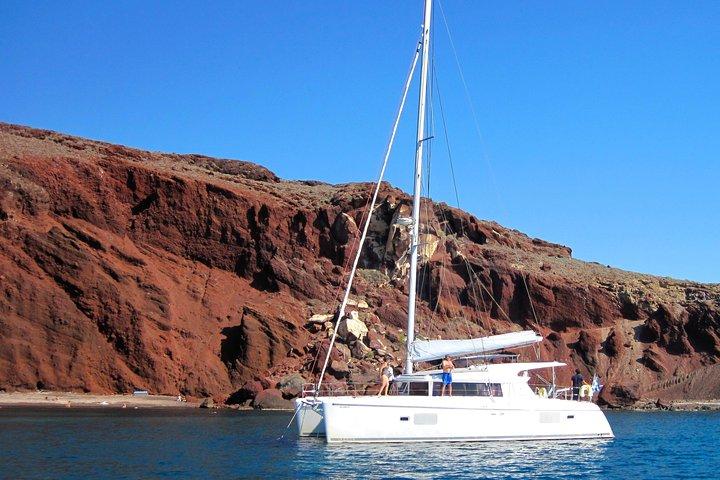 Santorini Catamaran Cruise with Fresh Meal and Open Bar