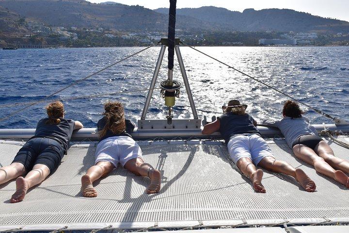 Private CATAMARAN daytrip - Lindos/ Rhodos with Lunch and drinks