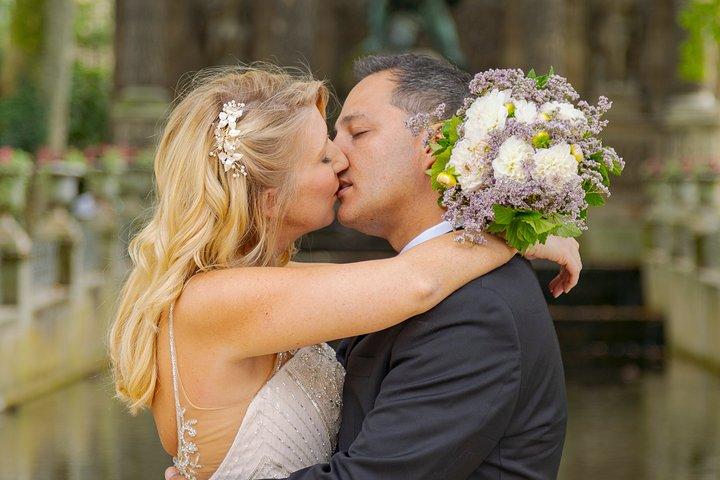Paris Luxembourg Garden Wedding Vows Renewal Ceremony with Photo Shoot