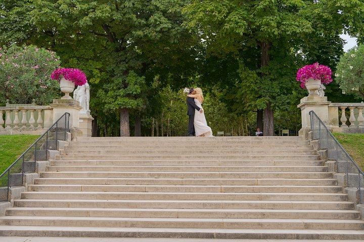 Paris Luxembourg Garden Wedding Vows Renewal Ceremony with Photo Shoot