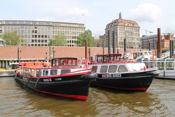 Hamburg harbor tour with a barge