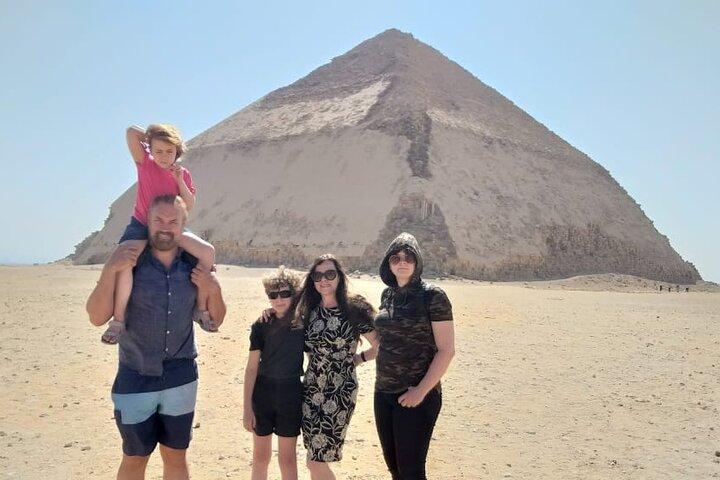 9 Hrs tour to Pyramids of Giza Dahshur Sakkara and Memphis incl Camel with Lunch