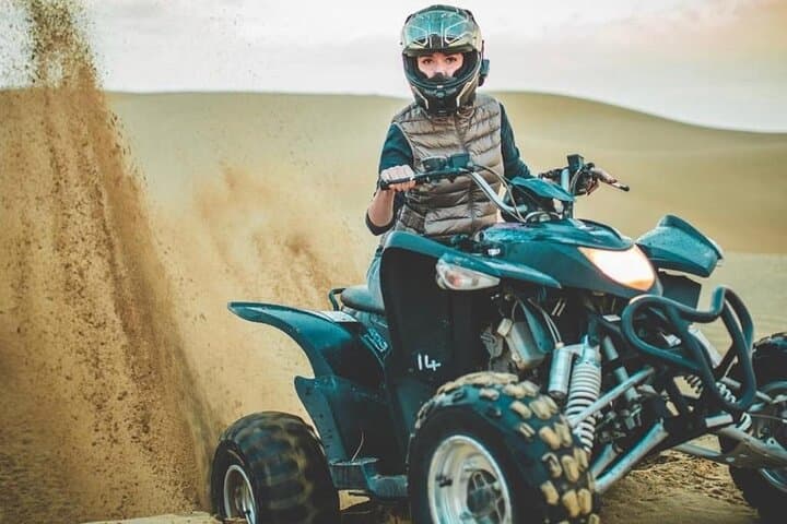 Morning Red Dunes Desert by Quad Bike, Dune Bashing, Camel Ride & Sandboarding